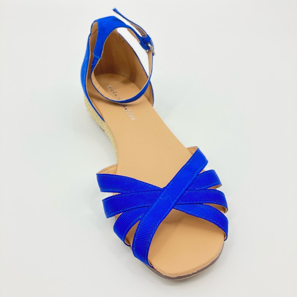 Target Blue Strappy Wedge Sandals size 8